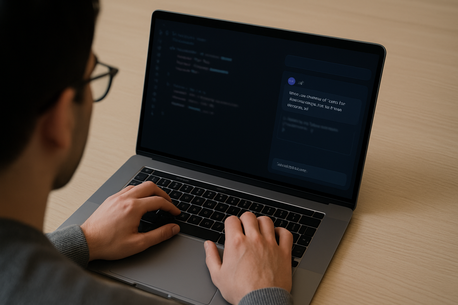 Vibe coding in action on a laptop